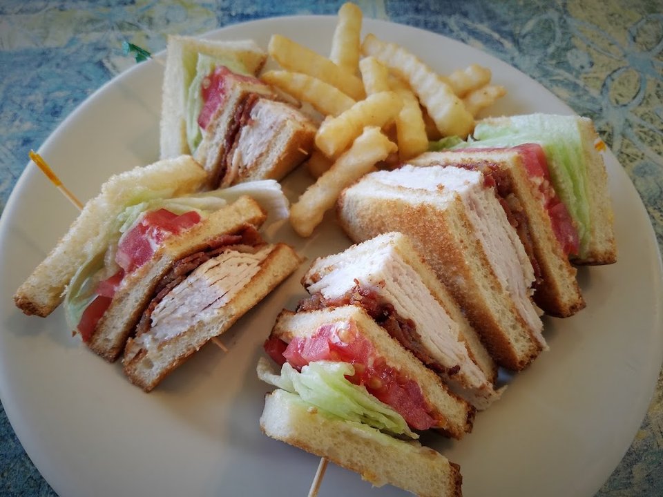 Turkey Club and Fries